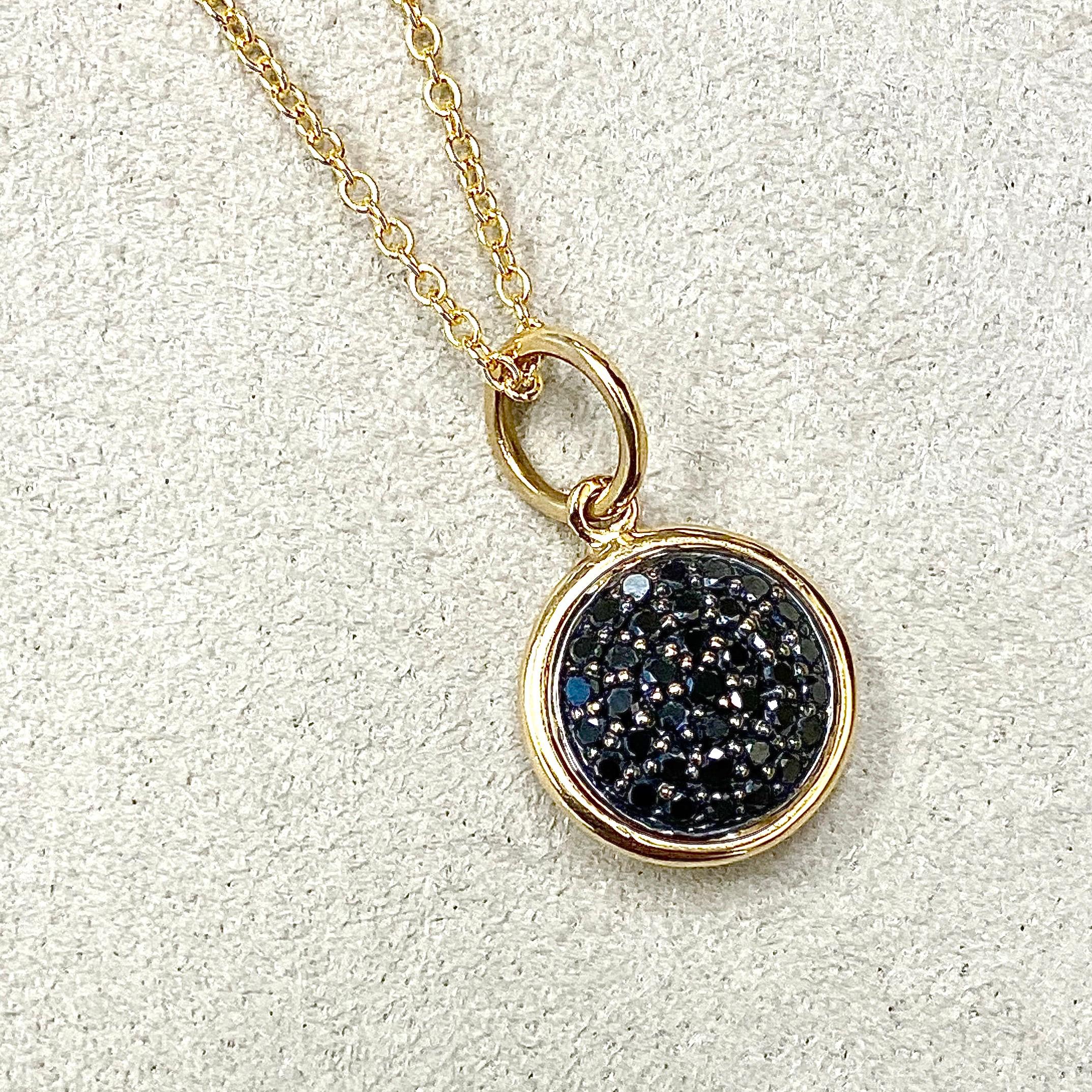 Created in 18k yellow gold
10 mm size charm
Black diamonds 0.30 ct approx
Chain sold separately 

Handcrafted from lustrous 18k yellow gold, this 10mm pendant dazzles with approximately 0.30ct of black diamonds. Chain sold separately.


About the