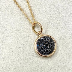 Syna Yellow Gold Charm Pendant with Black Diamonds