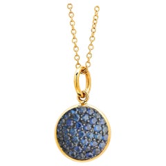 Pendentif breloque Syna en or jaune avec saphirs bleus