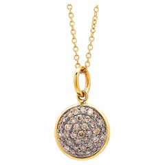 Syna Yellow Gold Charm Pendant with Brown Diamonds