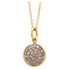 Syna Yellow Gold Charm Pendant with Brown Diamonds