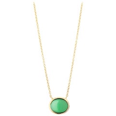 Syna Yellow Gold Chrysophrase Cobblestone Necklace