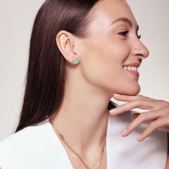 Syna Yellow Gold Chrysoprase Mogul Earrings with Diamonds