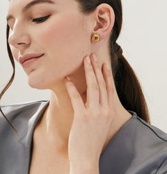 Syna Boucles d'oreilles moghol en or jaune et citrine avec diamants