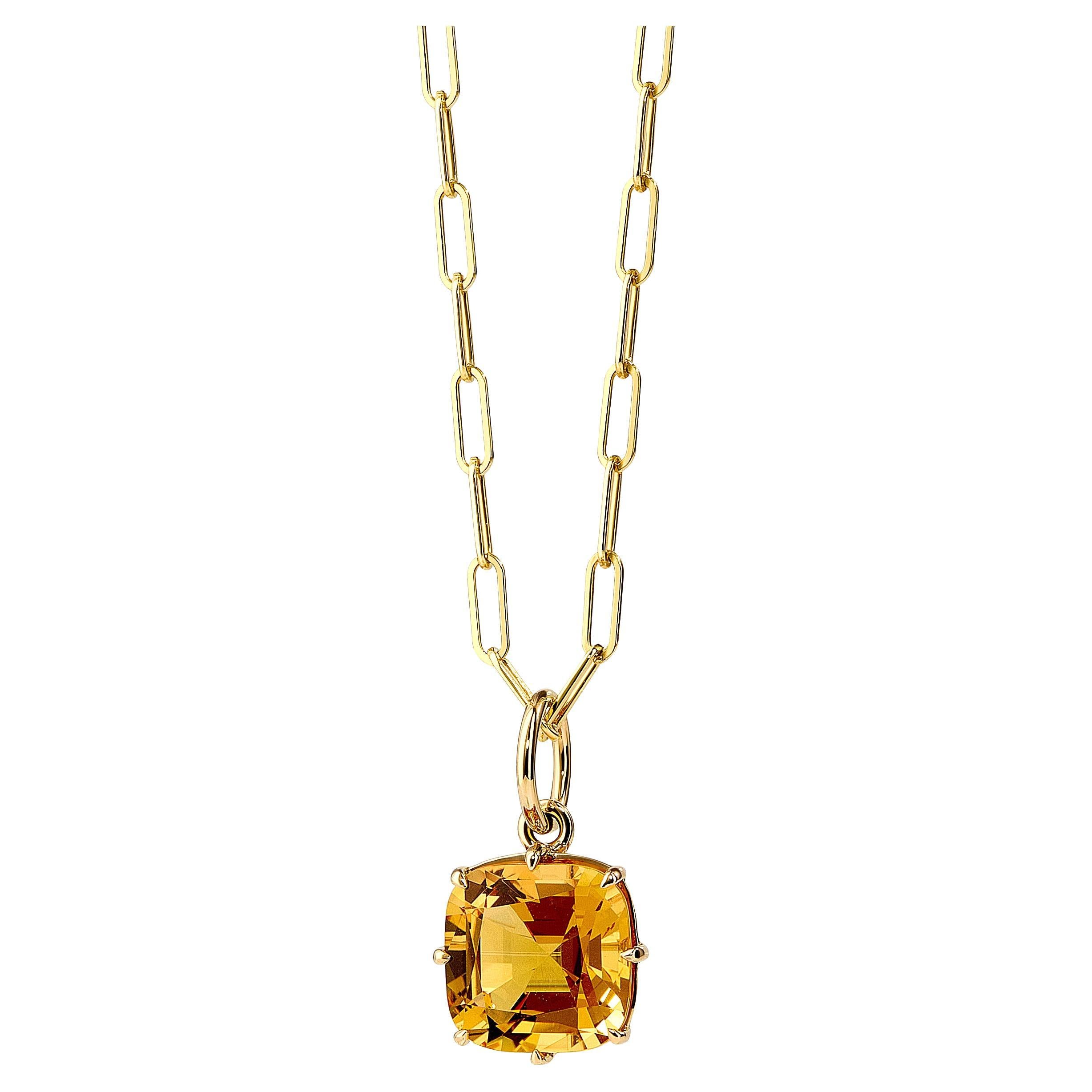 Syna Yellow Gold Citrine Pendant