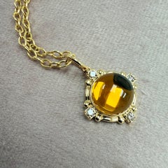 Ciondolo Syna in oro giallo con citrino e diamanti