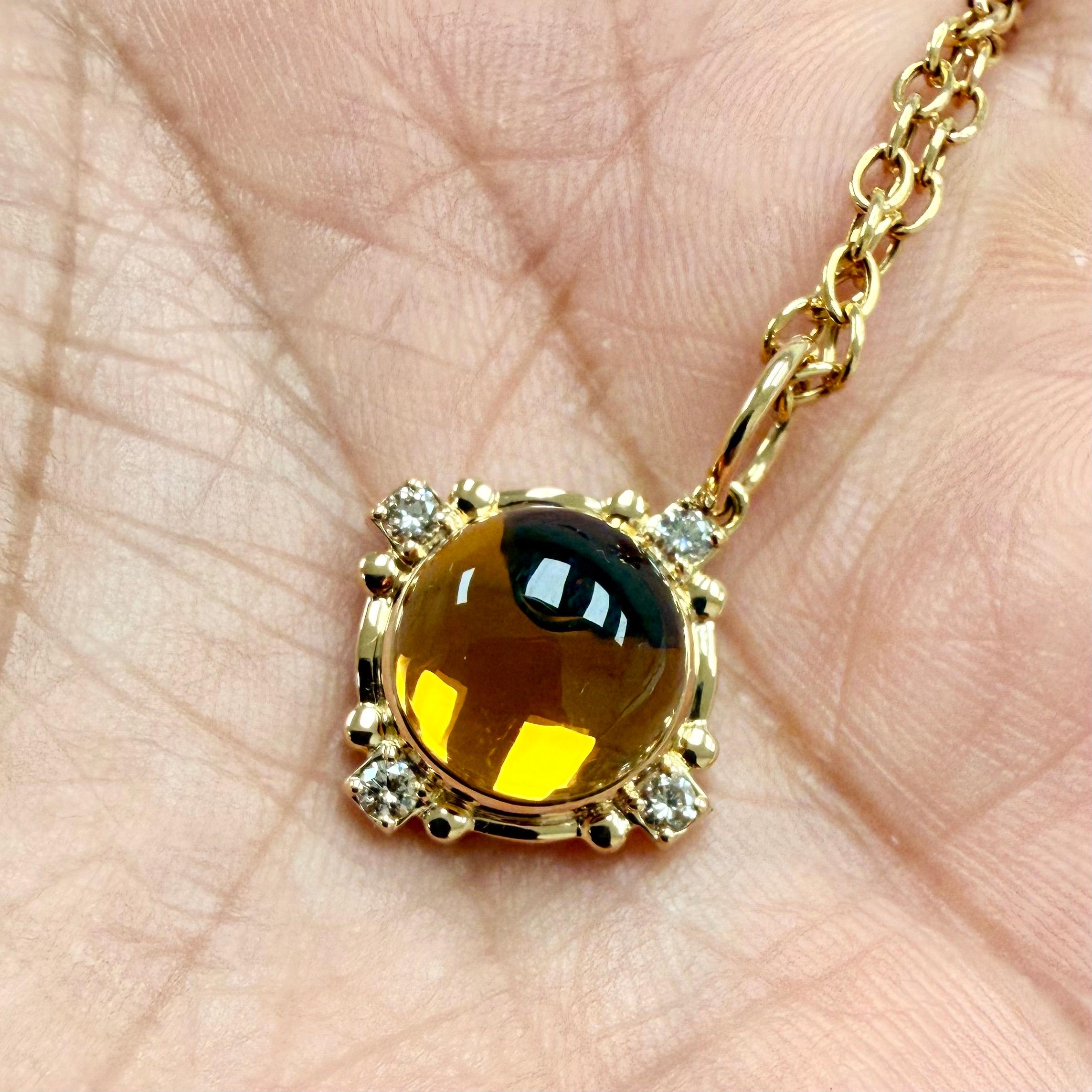 Contemporain Pendentif Syna en or jaune et citrine avec diamants en vente