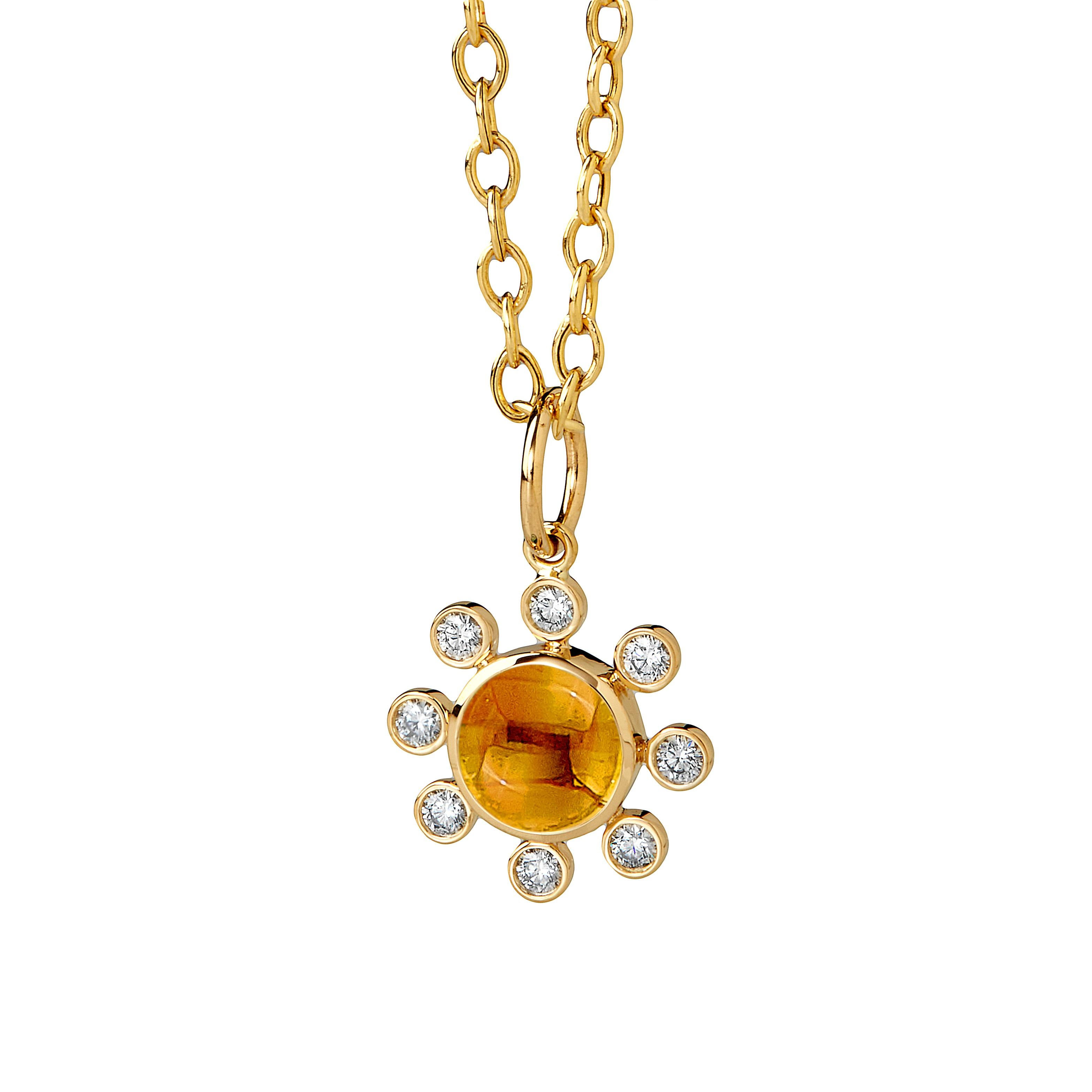 Pendentif Syna en or jaune et citrine avec diamants Neuf - En vente à Fort Lee, NJ