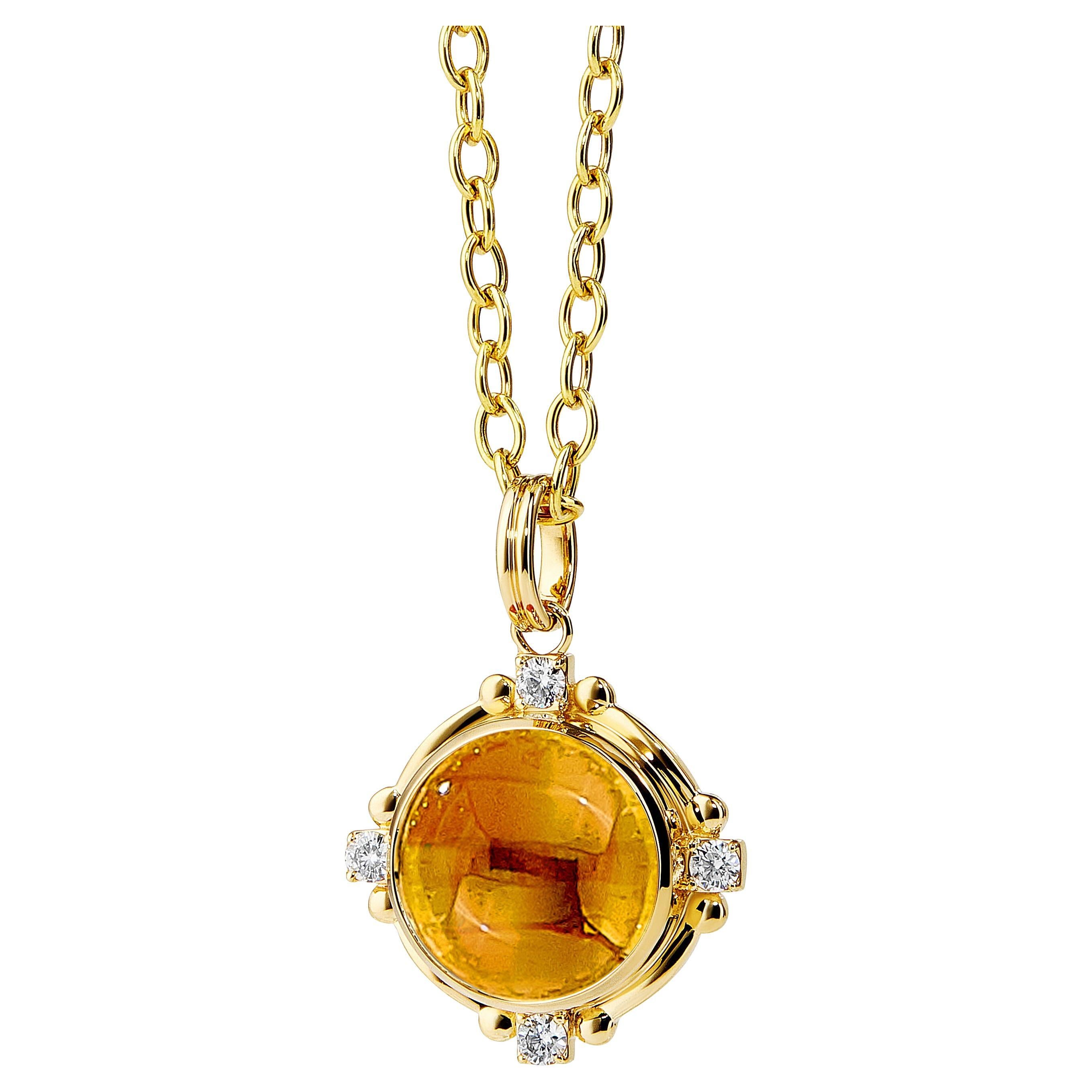 Ciondolo Syna in oro giallo con citrino e diamanti