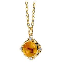 Ciondolo Syna in oro giallo con citrino e diamanti