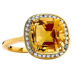 Bague Syna en or jaune avec citrine et diamants