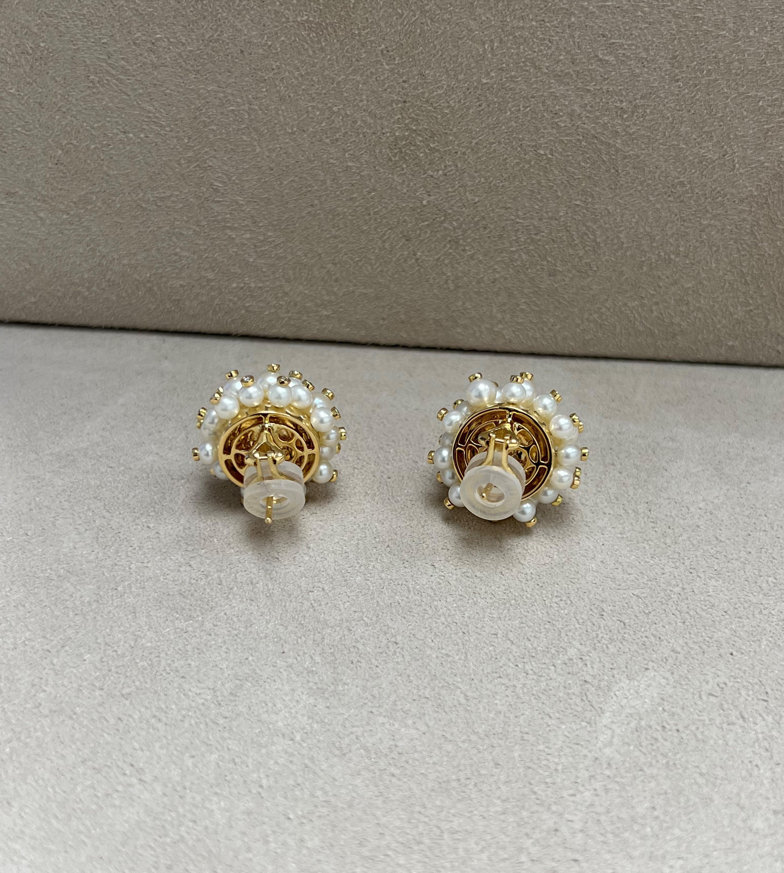 pearl cluster stud earrings