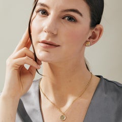 Syna Yellow Gold Compass Charm with Diamond