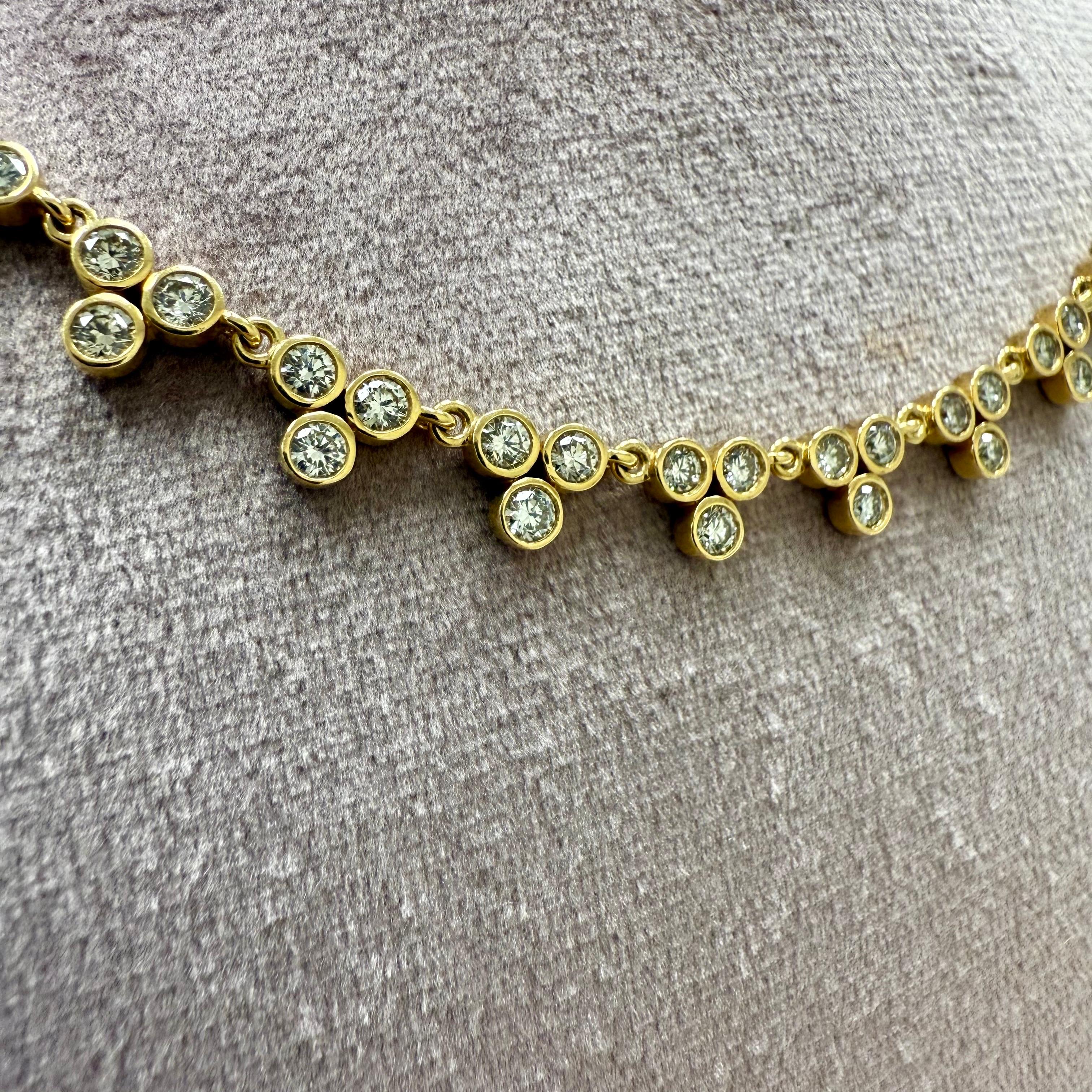 Created in 18 karat yellow gold 
Diamonds 8.14 carats approx.
18 inches, adjustable
Lobster lock


About the Designers ~ Dharmesh & Namrata

Drawing inspiration from little things, Dharmesh & Namrata Kothari have created an extraordinary and