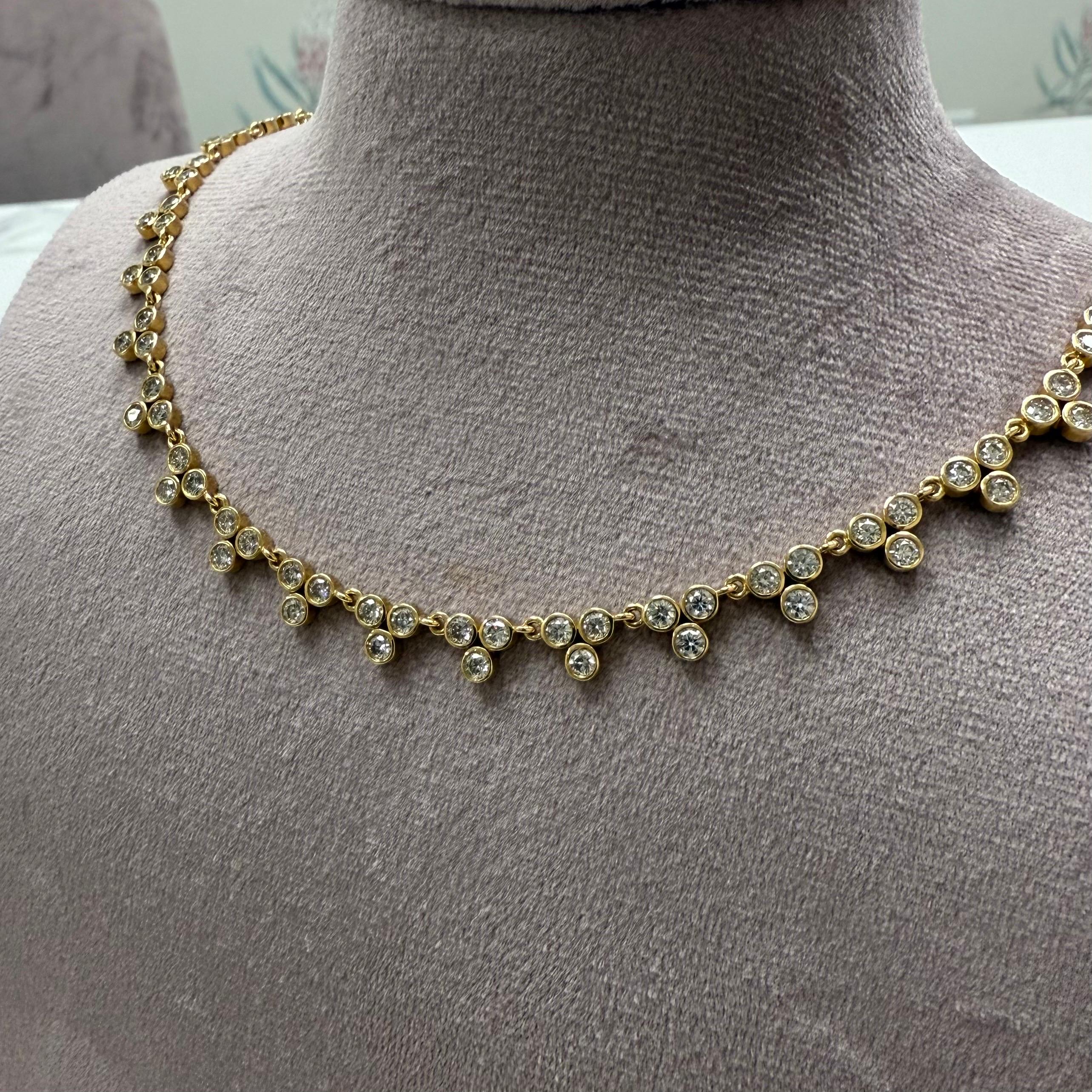 Contemporary Syna Yellow Gold Cosmic Necklace with Diamonds