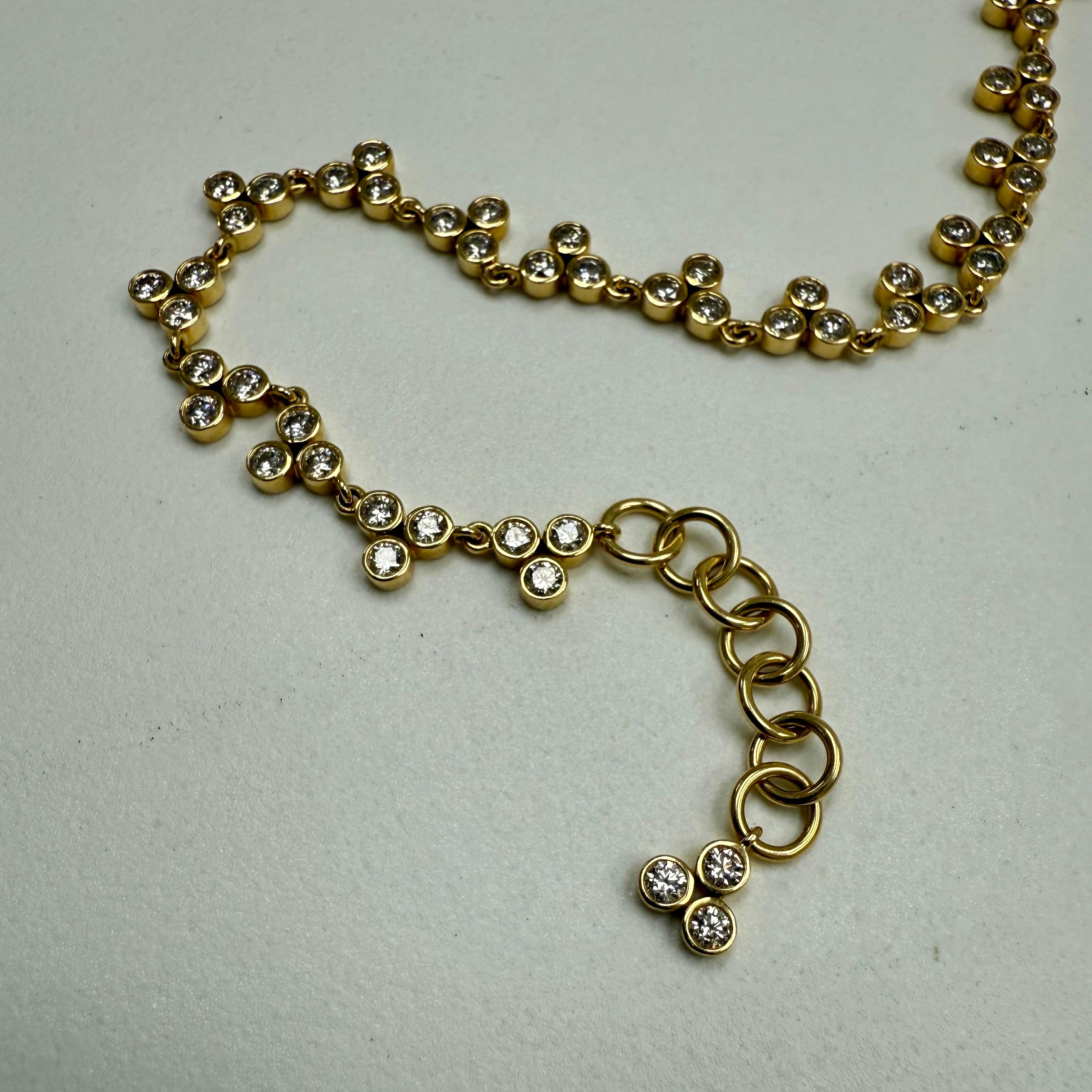 Syna Yellow Gold Cosmic Necklace with Diamonds In New Condition In Fort Lee, NJ