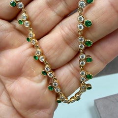 Syna Yellow Gold Cosmic Necklace with Emeralds and Diamonds