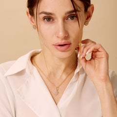 Syna Yellow Gold Cosmic Pendant with Diamonds