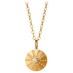 Syna Yellow Gold Cosmic Pendant with Diamonds