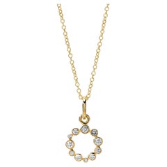 Syna Yellow Gold Cosmic Pendant with Champagne Diamonds