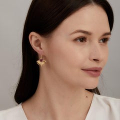 Syna Yellow Gold Cosmic Pink Tourmaline Earrings with Diamonds