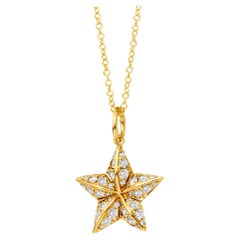 Syna Yellow Gold Cosmic Star Pendant with Diamonds