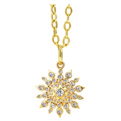 Syna Yellow Gold Cosmic Starburst Pendant with Diamonds