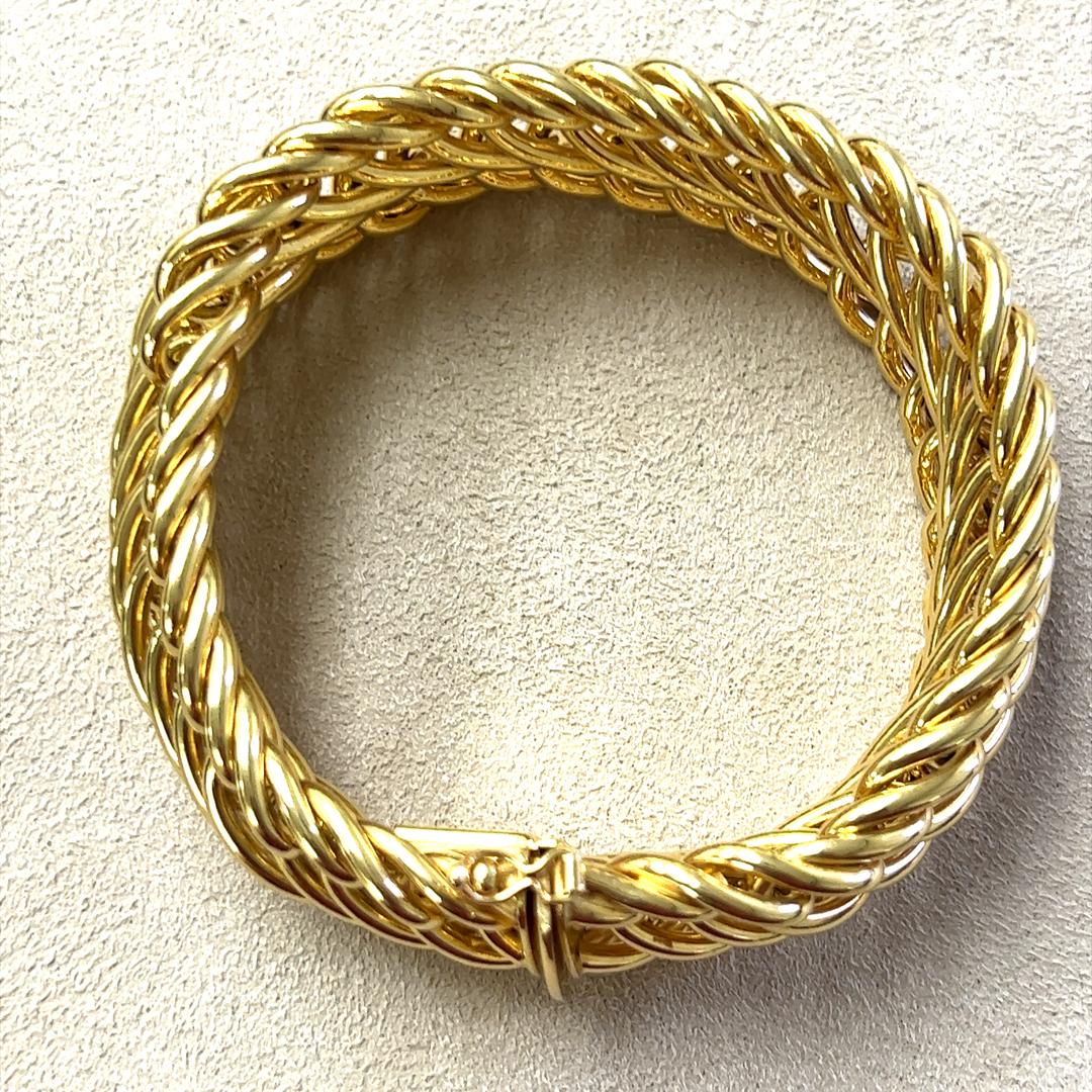 Women's Syna Yellow Gold Cosmic Wide Link Bracelet For Sale
