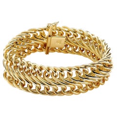 Syna Yellow Gold Cosmic Wide Link Bracelet