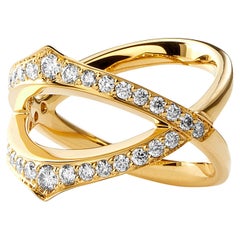Anello croce Syna in oro giallo con diamanti