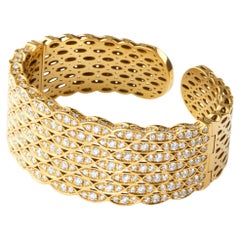Syna Bracelet manchette en or jaune avec diamants