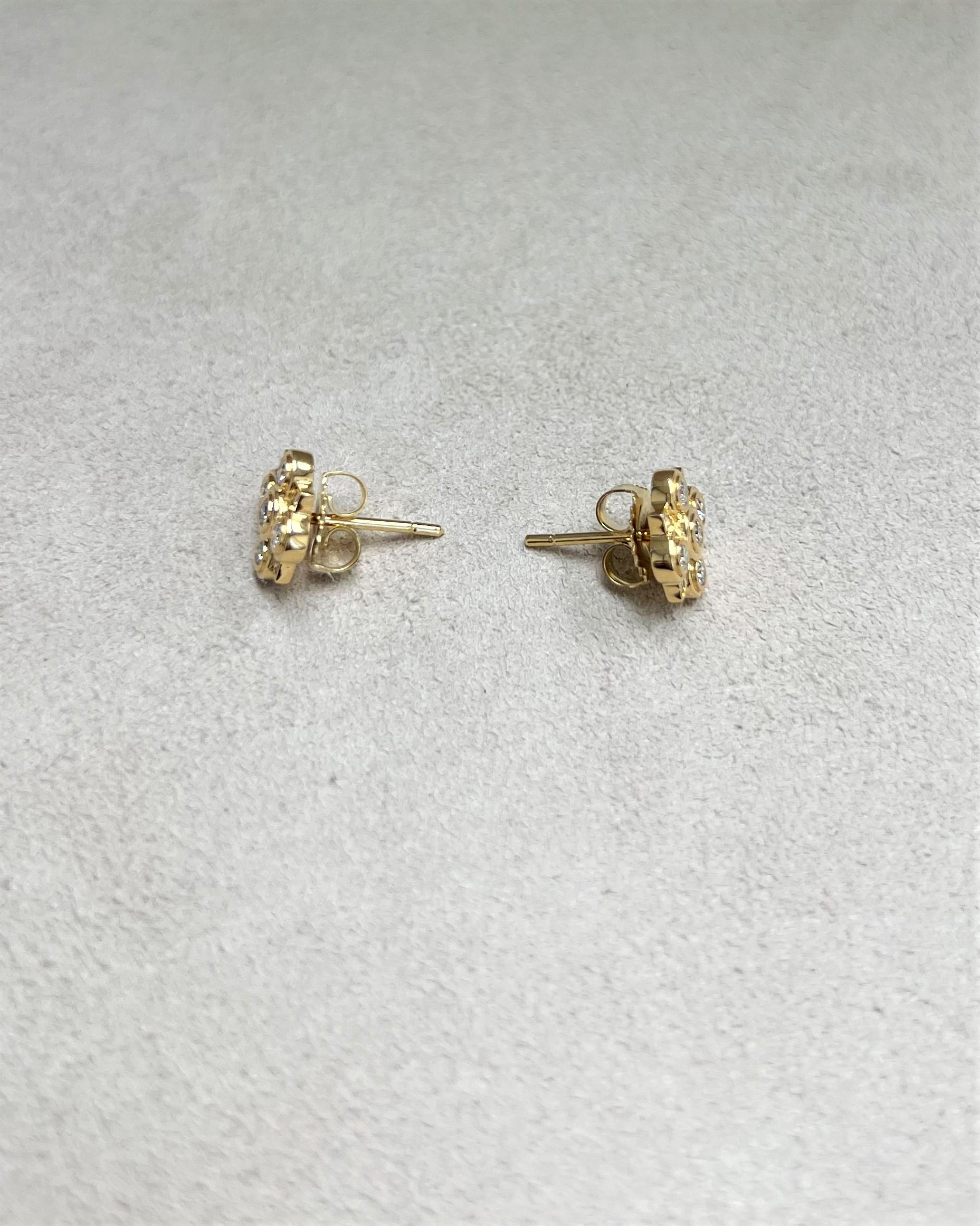 Contemporary Syna Yellow Gold Diamond Studs For Sale