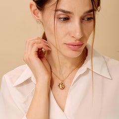 Syna Yellow Gold Disco Ball Pendant with Multicolor Sapphires