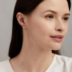 Syna Boucles d'oreilles hexagonales à double lunette en or jaune avec saphirs