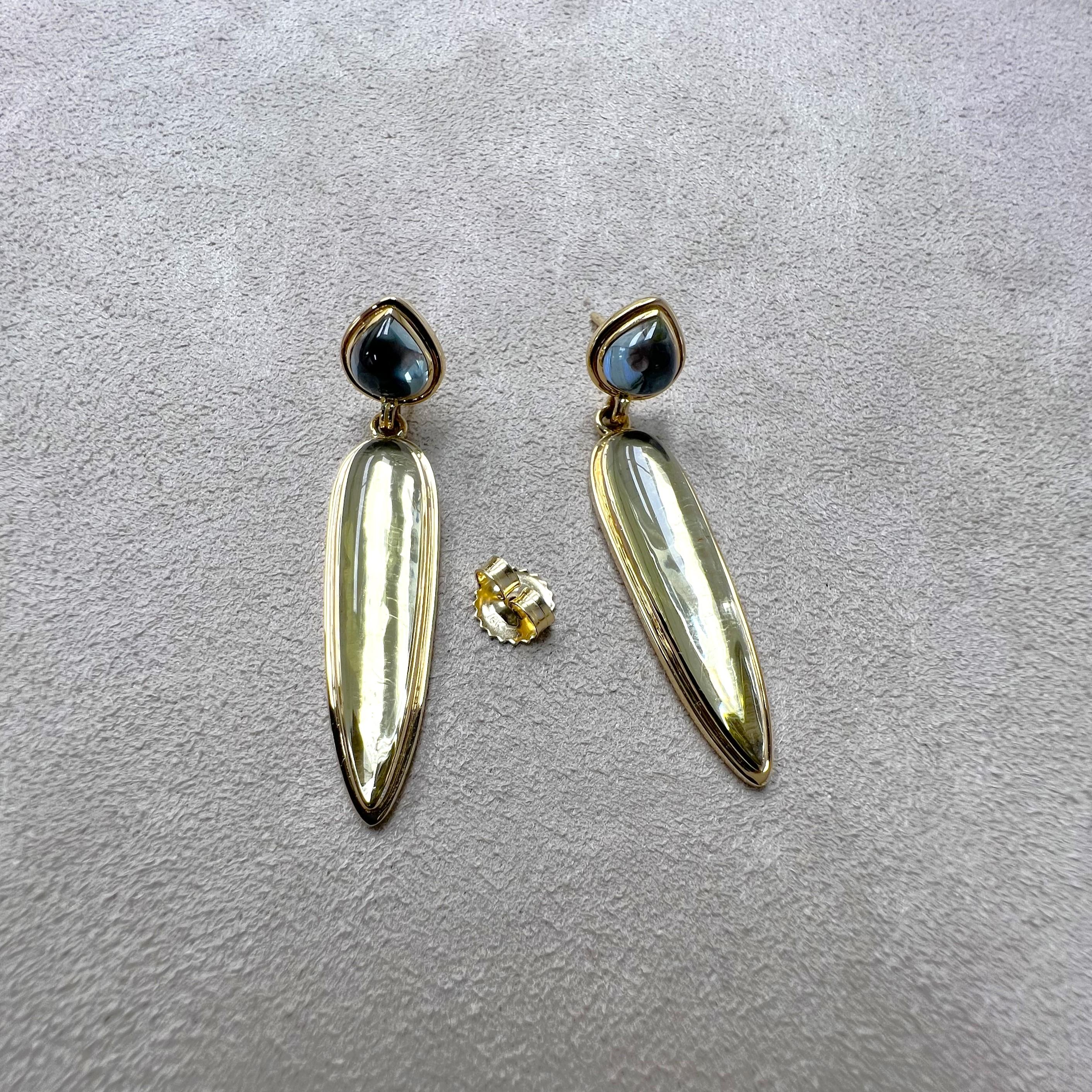 Created in 18 karat yellow gold
Blue Topaz 3 carats approx.
Lemon Quartz 12.50 carats approx.
18kyg post backs for pierced ears


About the Designers

Drawing inspiration from little things, Dharmesh & Namrata Kothari have created an extraordinary