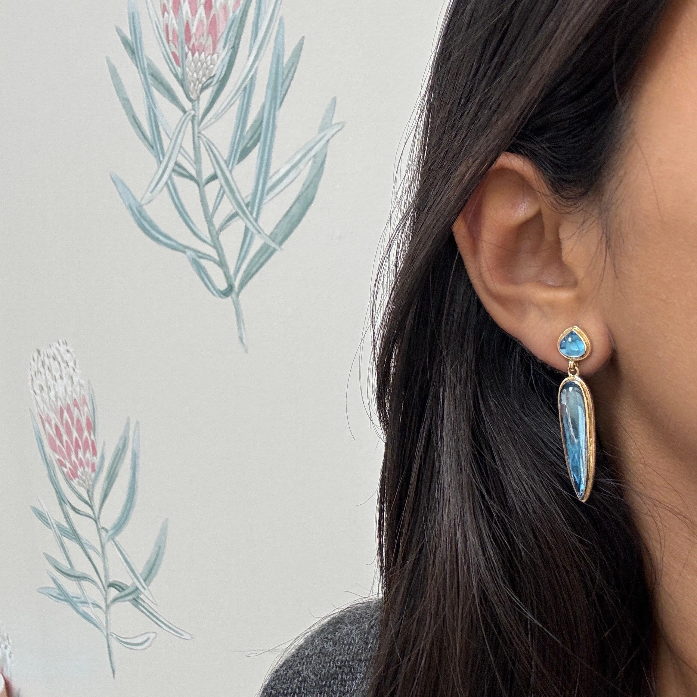 Created in 18 karat yellow gold
Blue Topaz 18.50 carats approx.
18kyg post backs for pierced ears


About the Designers

Drawing inspiration from little things, Dharmesh & Namrata Kothari have created an extraordinary and refreshing collection of