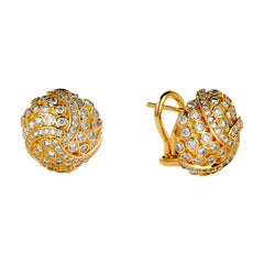 Syna Yellow Gold Earrings with Champagne Diamonds