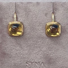 Syna Yellow Gold Earrings with Citrine and Diamonds