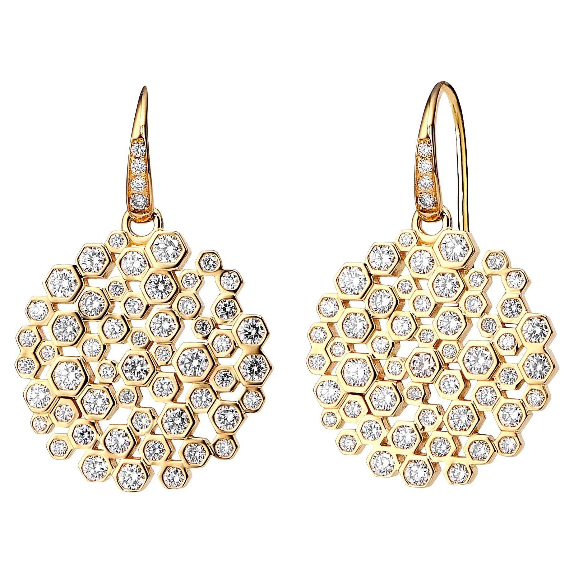 Syna Yellow Gold Earrings with Diamonds