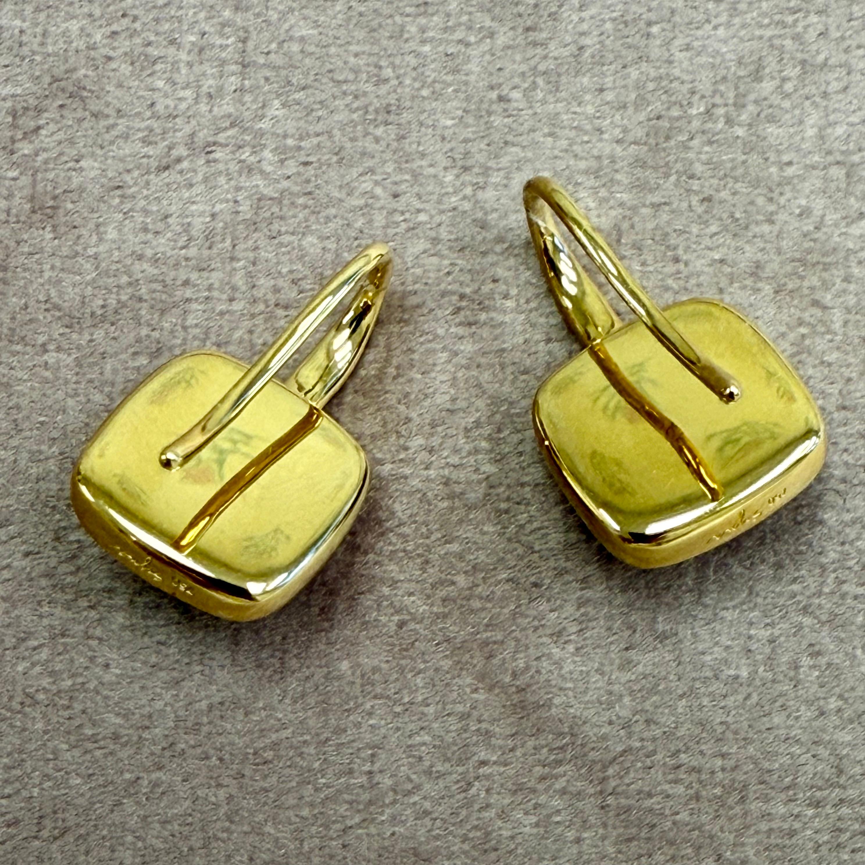 Syna Yellow Gold Earrings with Rhodolite Garnet and Diamonds In condizioni Nuovo in vendita a Fort Lee, NJ