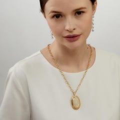 Syna Yellow Gold Ethiopian Opal Pendant with Diamonds