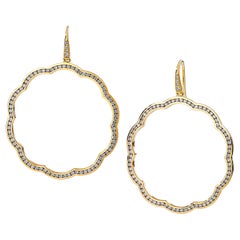Syna Yellow Gold Flower Diamond Earrings