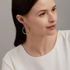 Syna Yellow Gold Flower Emerald Green Enamel and Diamond Earrings