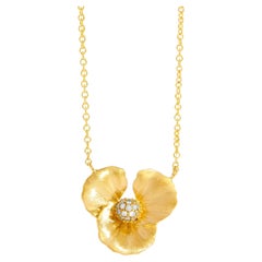 Collier fleur Syna en or jaune avec diamants