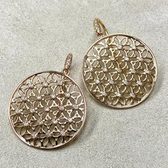 Syna Yellow Gold Flower of Life Earrings with Diamonds