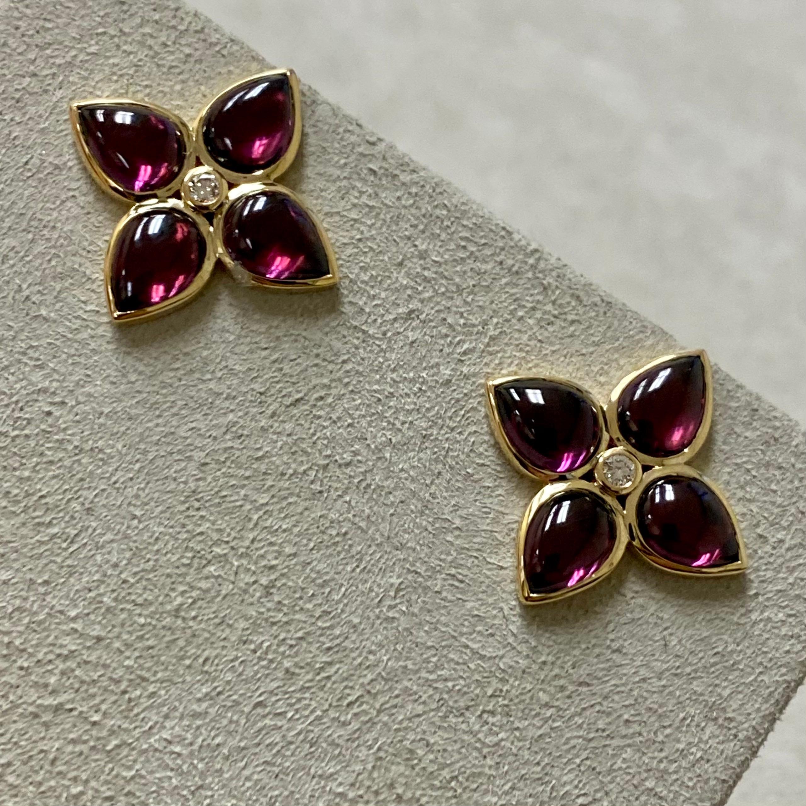 Created in 18 karat yellow gold
Rhodolite Garnet 12 carats approx.
Diamonds 0.09 carat approx.
Limited edition

Crafted in lustrous 18 karat yellow gold, these limited edition earrings feature an extravagance of Rhodolite Garnet in 12 carats,