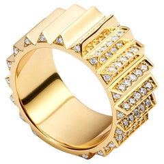 Syna Yellow Gold Geometrix Band with Diamonds