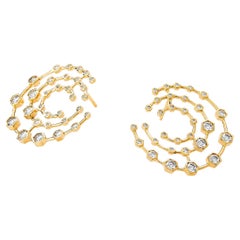 Syna Yellow Gold Geometrix Earrings with Diamonds