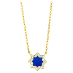 Syna Yellow Gold Geometrix Necklace with Enamel and Diamonds
