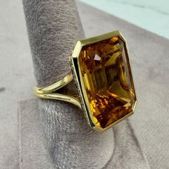 Syna Bague géométrique en or jaune avec citrine et diamants